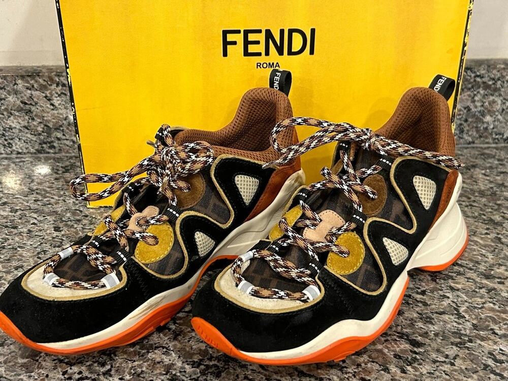 Fendi Brown FFluid Low Top Sneakers Men's US10 SPB-TS 339264